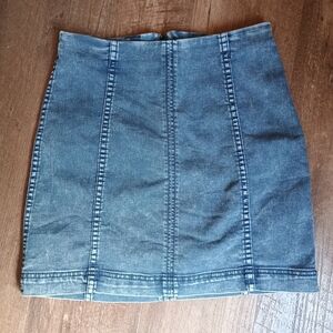 Free People Womens Skirt Blue 4 Light Washed A-Line Denim Femme Mini Skirt